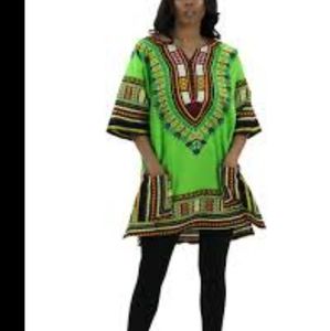 Thailand Green Dashiki Size Medium.Pit to pit approx:  22 inches Right should